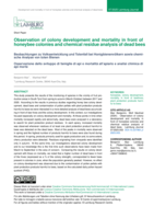Observation of colony development and mortality in front ofhoneybee colonies and chemical residue analysis of dead bees