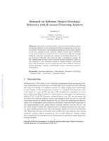 Research on software project developer behaviors with K-means clustering analysis
