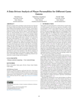 A Data-Driven Analysis of Player Personalities for Different Game Genres
