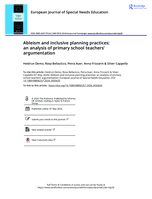 Ableism and Inclusive Planning Practices: An Analysis of Primary School Teachers’ Argumentation