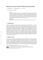 Behaviour-aware Tourist Profiles Data Generation