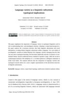 Language variety as a linguistic subsystem: typological implications