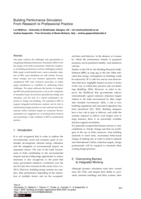 Building Performance Simulation From Research to Professional Practice