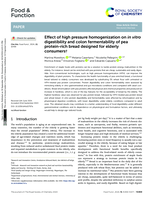 Effect of high pressure homogenization on in vitro digestibility and colon fermentability of pea protein-rich bread designed for elderly consumers