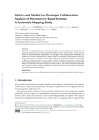 Metrics and models for developer collaboration analysis in microservice-based systems: A systematic mapping study