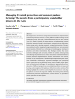 Managing livestock protection and summer pasture farming: The results from a participatory stakeholder process in the Alps