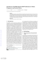 Sensitivity of Syllable-Based ASR Predictions to Token Frequency and Lexical Stress