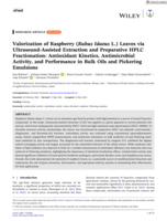 Valorization of Raspberry (Rubus Idaeus L.) Leaves via Ultrasound-Assisted Extraction and Preparative HPLC Fractionation: Antioxidant Kinetics, Antimicrobial Activity, and Performance in Bulk Oils and Pickering Emulsions