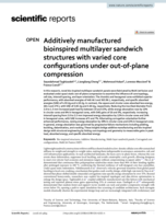 Additively manufactured bioinspired multilayer sandwich structures with varied core configurations under out-of-plane compression