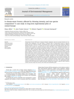 Is climate-smart forestry affected by thinning intensity and tree species composition? A case study in long-term experimental plots of central Europe