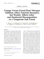 Canopy versus forest-floor nitrogen addition Alters nutrient dynamics but weakly affects litter and deadwood decomposition in a temperate oak forest