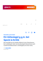 EU Gütesiegel g.g.A. bei Speck in Kritik