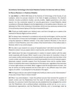 Surveillance technology in the Israel-Palestine context: an interview with Lior Volinz