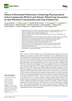 Effects of Reclaimed Wastewater Containing Pharmaceutical Active Compounds (PhACs) and Tomato-Wheat Crop Succession on Soil Microbial Communities and Crop Productivity