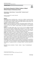 How Teachers Respond to Children’s Sadness: A Mixed-Method Analysis in Elementary School
