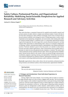 Safety Culture, Professional Practice, and Organizational Reliability: Mobilizing Social-Scientific Perspectives for Applied Research and Advisory Activities