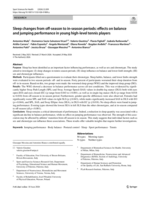 Sleep changes from off-season to in-season periods: effects on balance and jumping performance in young high-level tennis players