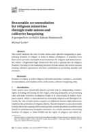 Reasonable accommodation for religious minorities through trade unions and collective bargaining. A perspective on Italy’s labour framework.