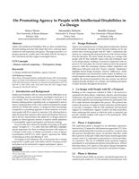 On Promoting Agency in People with Intellectual Disabilities in Co-Design