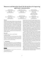 Metaverse and blockchain based 3D-2D interfaces for improving agile teams communication