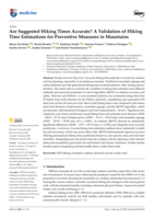 Are Suggested Hiking Times Accurate? A Validation of Hiking Time Estimations for Preventive Measures in Mountains