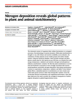 Nitrogen deposition reveals global patterns in plant and animal stoichiometry