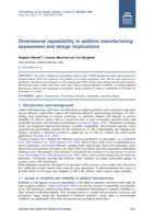 Dimensional repeatability in additive manufacturing: assessment and design implications