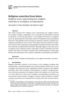 Religious assertion from below: Religious actors representing new religious minorities in workplace accommodation
