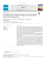 Measuring sedentary and active behaviours in university students: The validity and practicability of the Italian version of the Simple physical activity questionnaire