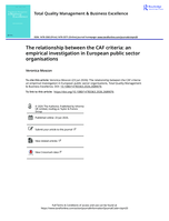 The relationship between the CAF criteria: an empirical investigation in European public sector organisations