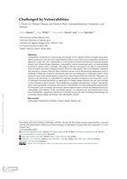 Challenged by Vulnerabilities A Focus on Climate Change and Disaster Risk Conceptualisations, Semantics, and Debates