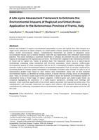 A Life-cycle Assessment Framework to Estimate the Environmental Impacts of Regional and Urban Areas: Application to the Autonomous Province of Trento, Italy
