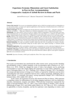 Experience Economy Dimensions and Guest Satisfaction in Peer-to-Peer Accommodation: Comparative Analysis of Airbnb Reviews in Rome and Paris