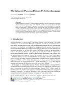 The Epistemic Planning Domain Definition Language