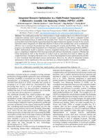 Integrated Resource Optimization in a Multi-Product Separated Line Collaborative Assembly Line Balancing Problem (MPSLC-ALBP)