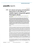 Air volume not spray concentration determines in vivo efficacy of volatile organic compounds against Plasmopara viticola
