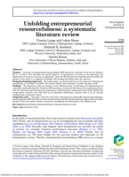 Unfolding entrepreneurial resourcefulness: A systematic literature review