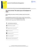 The new normal: The status quo of AI adoption in SMEs
