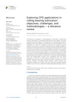 Exploring CFD Applications in Rolling Bearing Lubrication: Objectives, Challenges, and Methodologies: A Literature Review