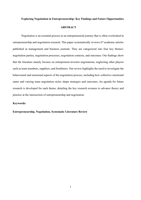 Exploring Negotiation in Entrepreneurship: Key Findings and Future Opportunities