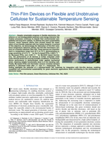 Thin-Film Devices on Flexible and Unobtrusive Cellulose for Sustainable Temperature Sensing