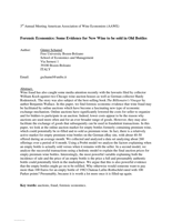 Forensic economics: Some evidence for new wine to be sold in old bottles
