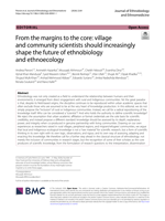 From the margins to the core: village and community scientists should increasingly shape the future of ethnobiology and ethnoecology