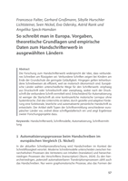 So schreibt man in Europa: Vorgaben, theoretische Grundlagen und empirische Daten zum Handschrifterwerb in ausgewählten Ländern