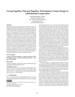 Living Together, Playing Together: Participatory Game Design in a Residential Cooperative