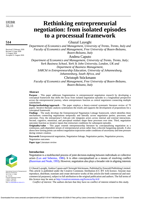 Rethinking entrepreneurial negotiation: from isolated episodes to&nbsp;a&nbsp;processual framework