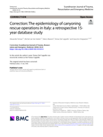The epidemiology of canyoning rescue operations in Italy: a retrospective 15-year database study
