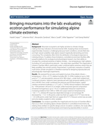 Bringing mountains into the lab: evaluating ecotron performance for simulating alpine climate extremes