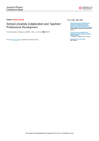 School-University Collaboration and Teachers' Professional Development