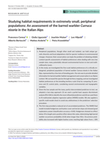 Studying habitat requirements in extremely small, peripheral populations: An assessment of the barred warbler Curruca nisoria in the Italian Alps